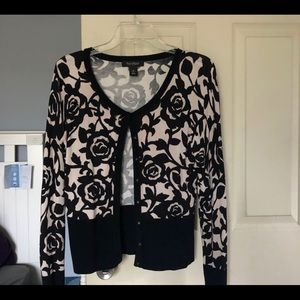 white house black market floral cardigan
